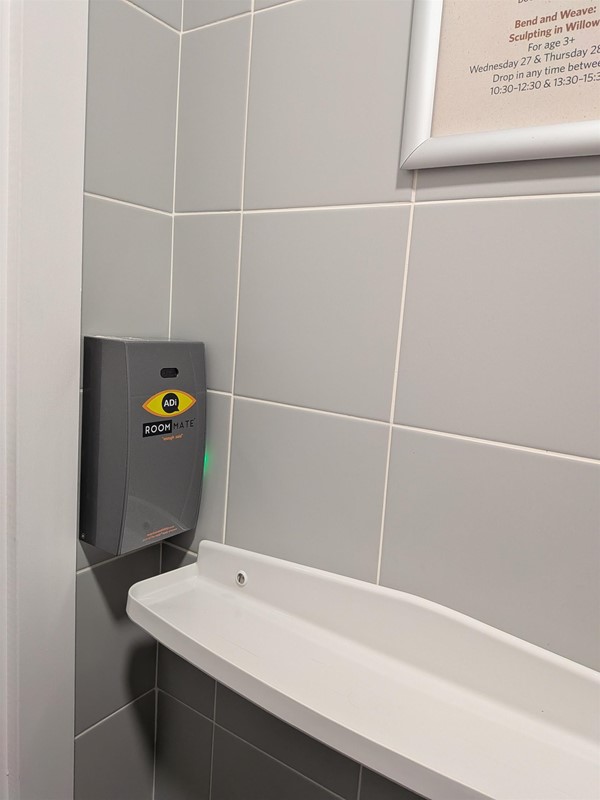 image of the audio description device in the accessible bathroom