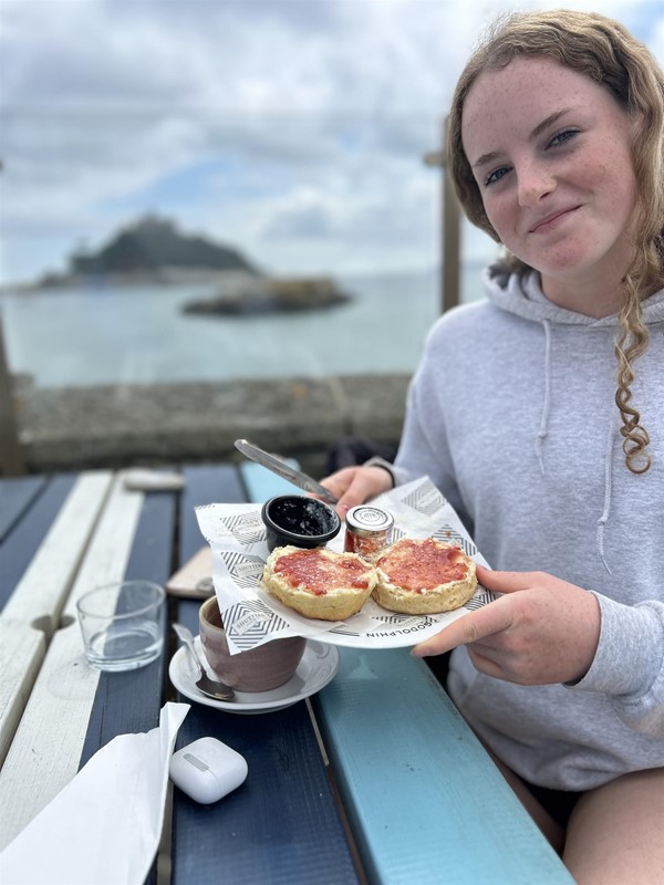 Image of a person with scones