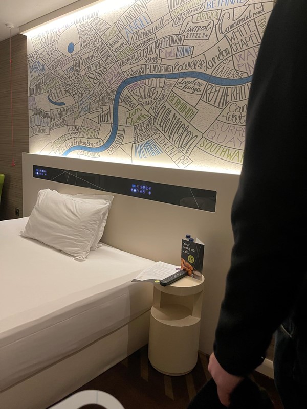 Picture of the bed and headboard