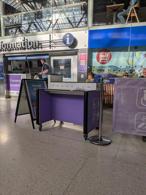 Image of accessibility desk and waiting area