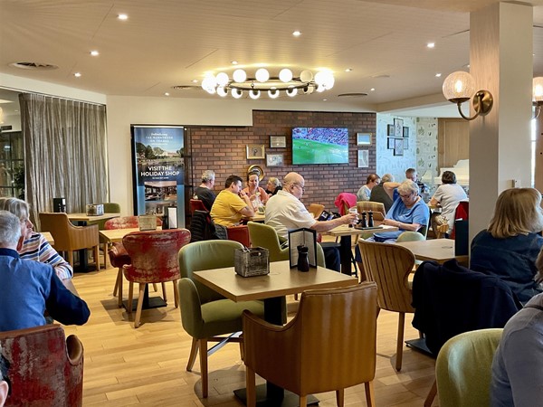 When the bottom gets sore, take a stroll across the hall and visit the Brasserie32 for a light lunch, or further drinks, the choice is yours, you are on holiday.