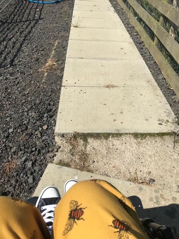 Pavement down to the paddock (with the deep gravel at the side)