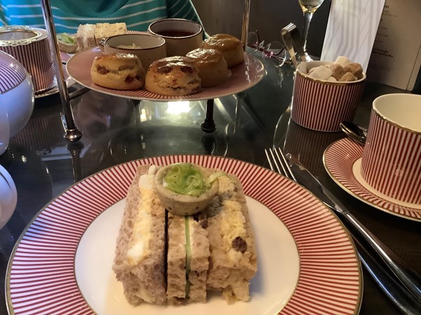 Afternoon tea sandwiches on a plate