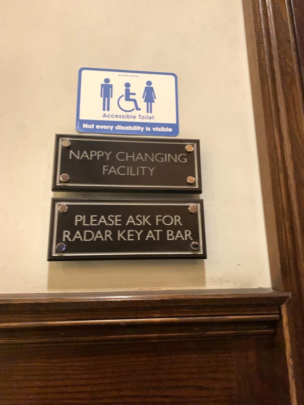 Signs for accessible bathroom