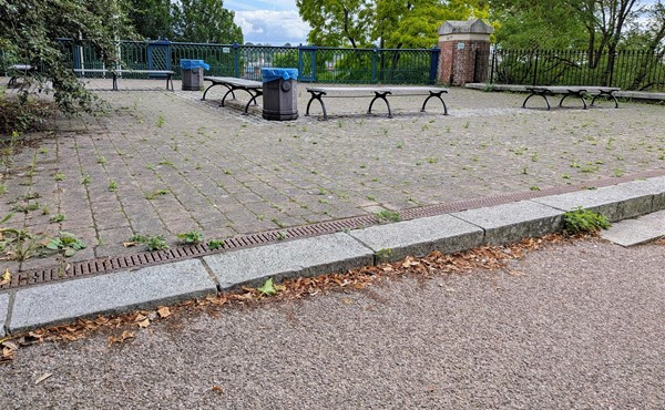 Image of seating area from the top of the graduated steps