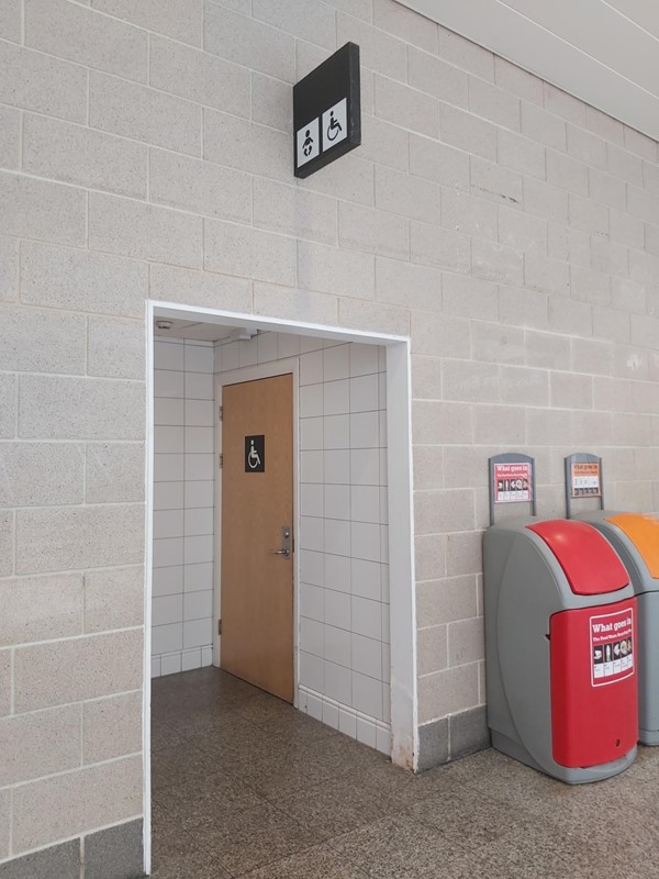 Accessible toilet door