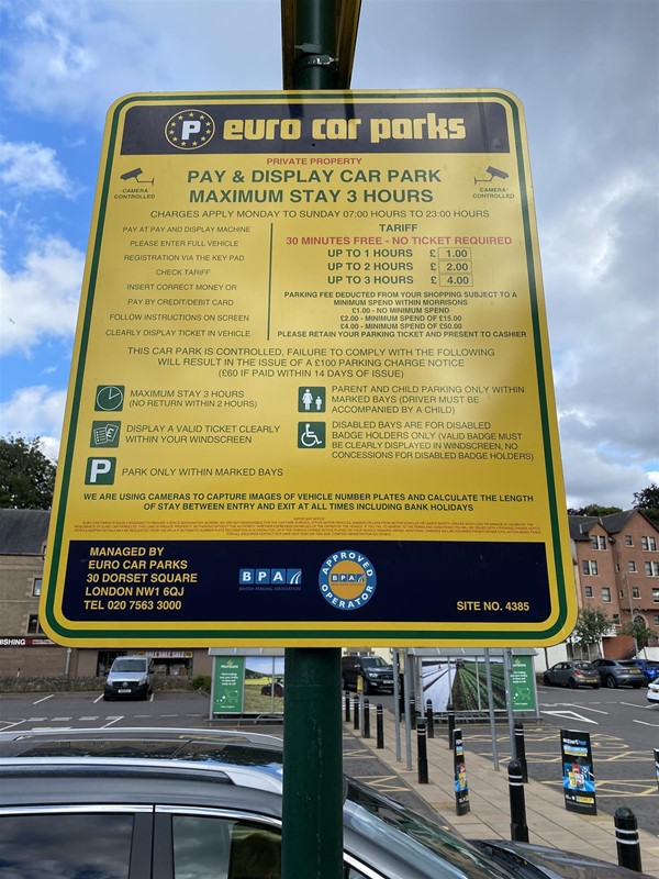 Image of parking restrictions and charges