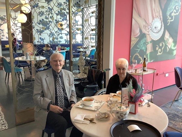 Picture of the authors in the cafe