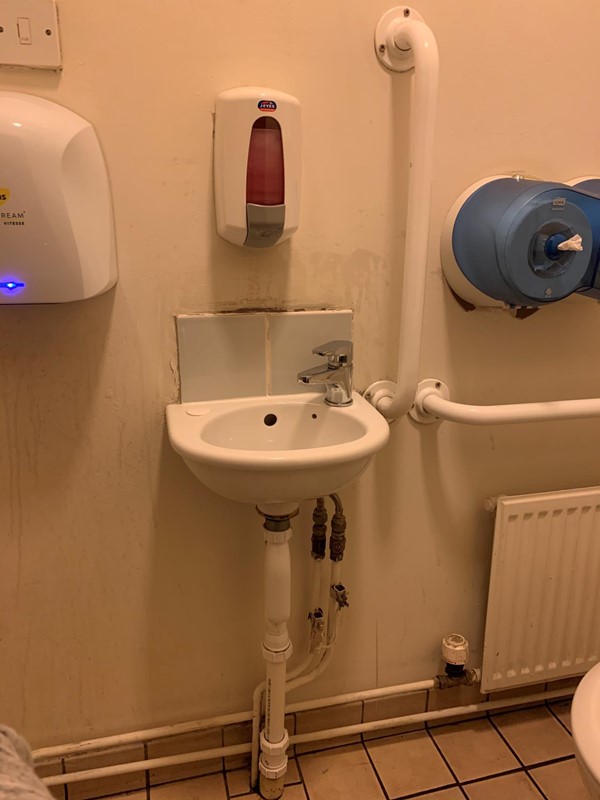 Sink area in accessible toilet