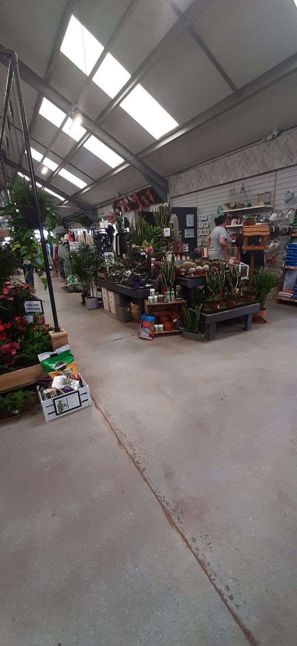 Inside the garden centre