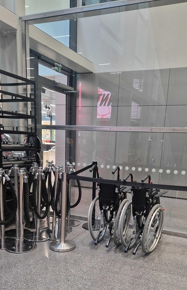Image of wheelchairs that can be borrowed by visitors