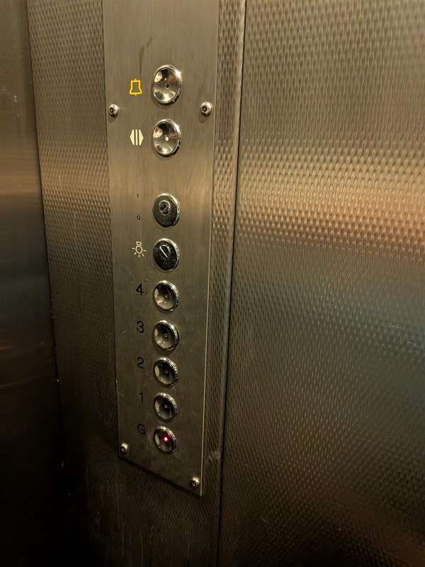 image of buttons inside the lift