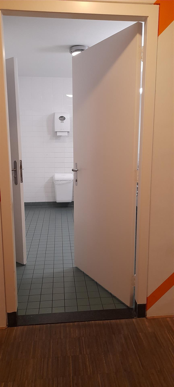 Image of an open door leading to a toilet