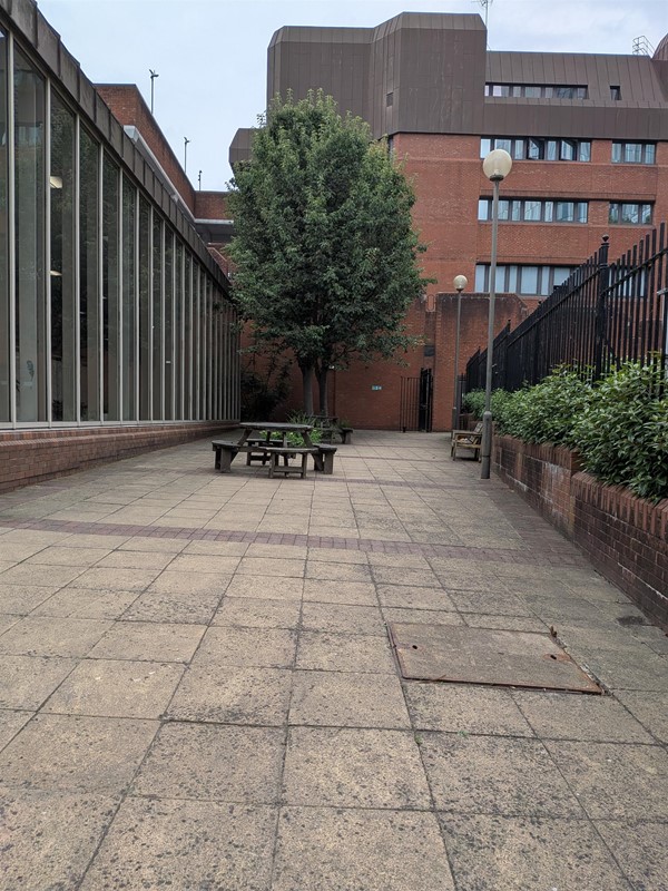 image of seating in the Peace Garden