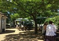 Outside café eating area