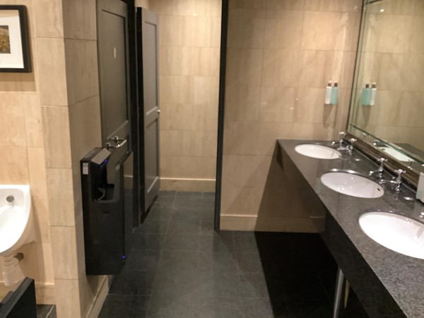 Sinks in the public toilet