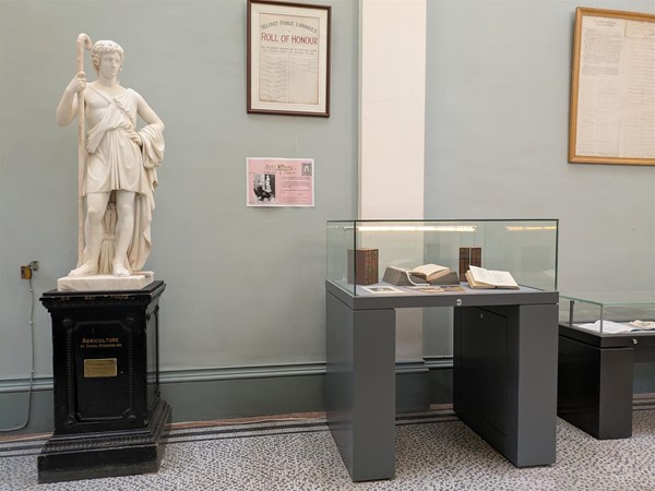 Image of statue in the library