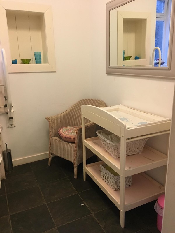Image of baby changing facilities in accessible/baby changing toilet.