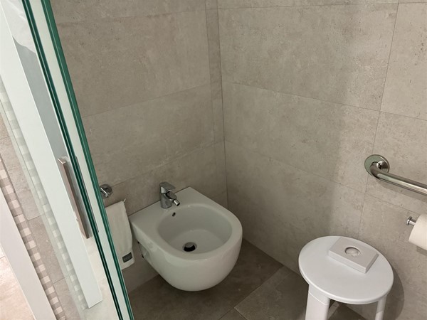 Inside a hotel bathroom