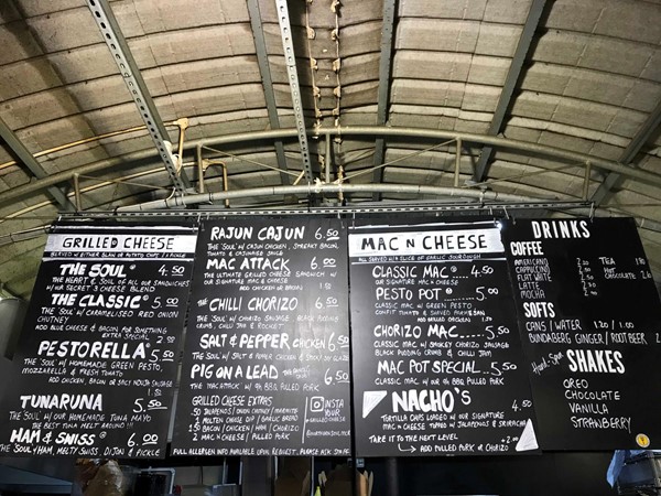 Photo of the chalkboard menu.