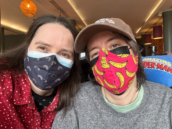 Two people in facemasks