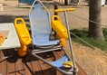 One of the wheelchairs what can be used on the sand and in the sea.