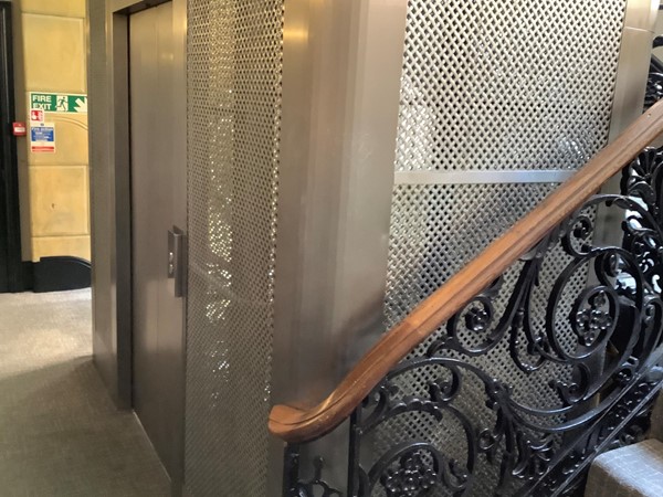 Outside of lift.