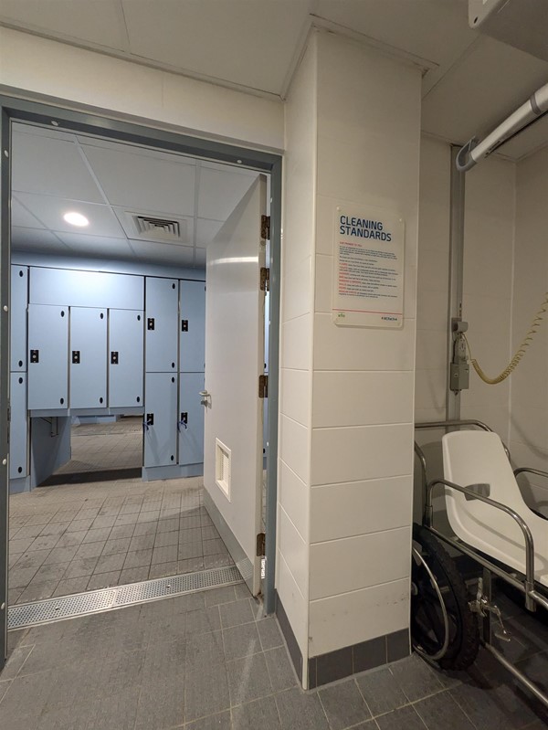 Image of the shower and sink in the Changing Places Toilet