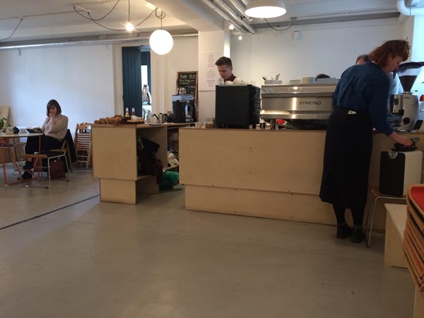 Coffee counter.