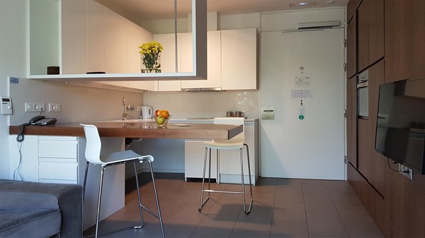 Open plan kitchen and living area.