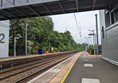 Image of train line at platform.