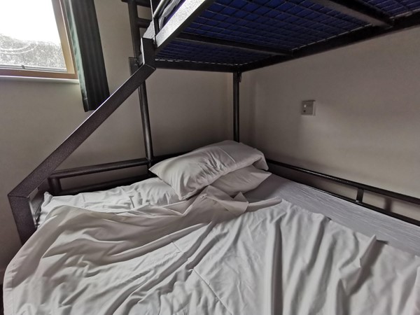 The double bed - rather narrow!