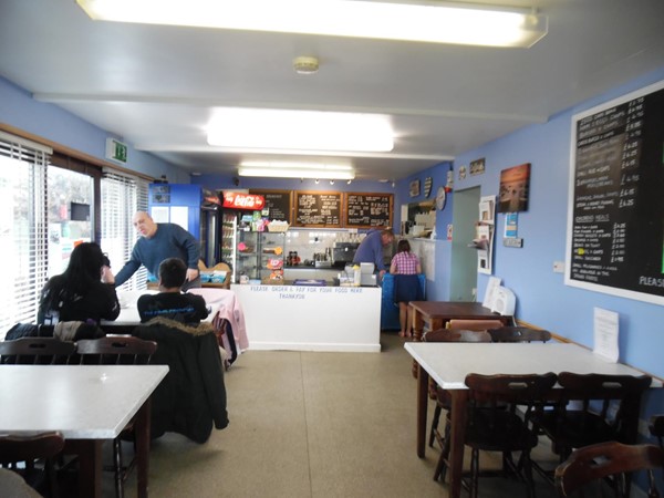 Picture of Winchelsea Beach Cafe - You can see the nice wide area in front of the counter, the toilets are to the right of where the picture was taken.  The food was delicious and very reasonably priced, I would seriously recommend their coffee and walnut cake for £1.50, cheapest price I have ever known and it was a good sized slice for the money.