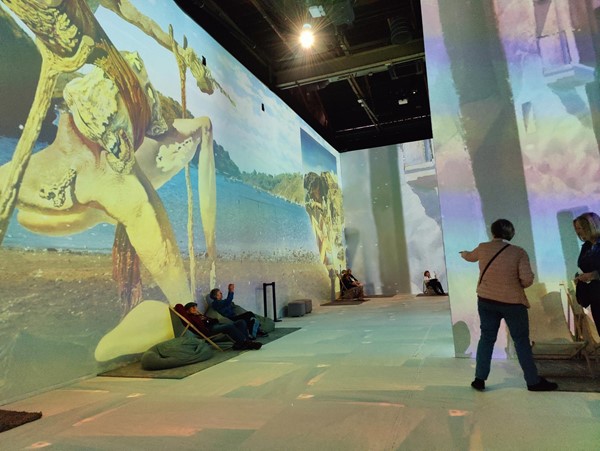 This is the second room with the projections on the walls