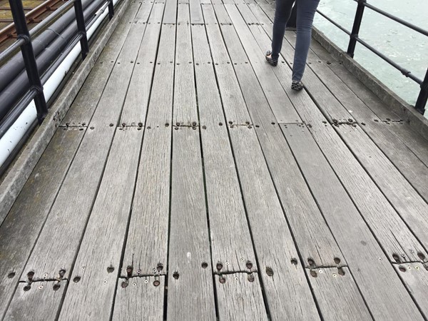 Picture of the planks on the Southend Pier