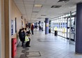 The bus station waiting area.