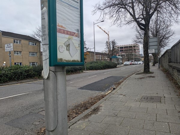 Image of bus stop at the station