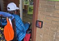 Entry to EDCH reception area via auto door.