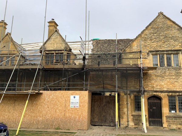 A building with scaffolding