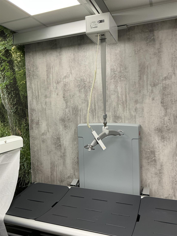 Height adjustable bed with hoist available