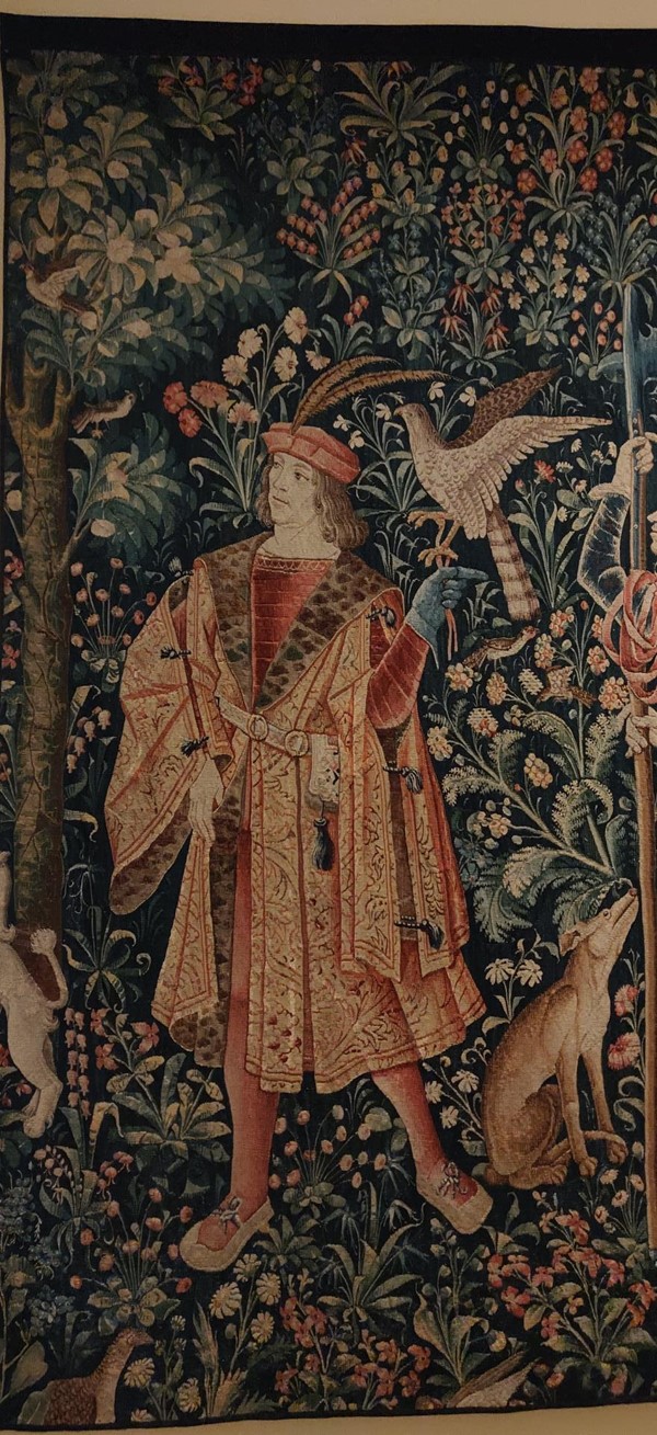 Image of a man on a tapestry