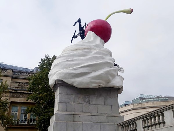 Picture of THE END by Heather Phillipson on the 4th Plinth.