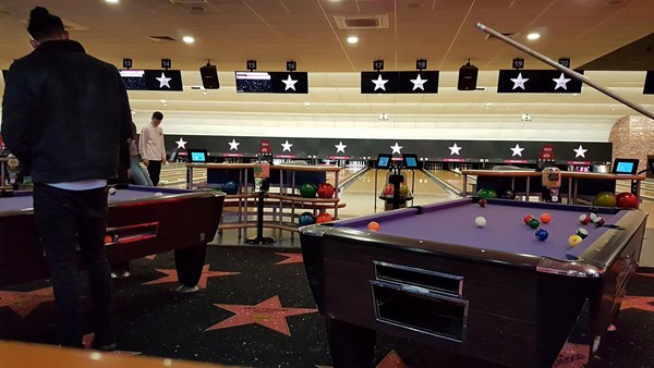 Bowling lanes and pool tables