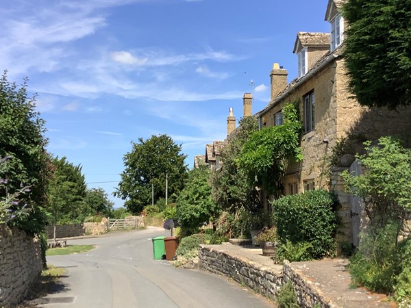 Picture of a road through a village