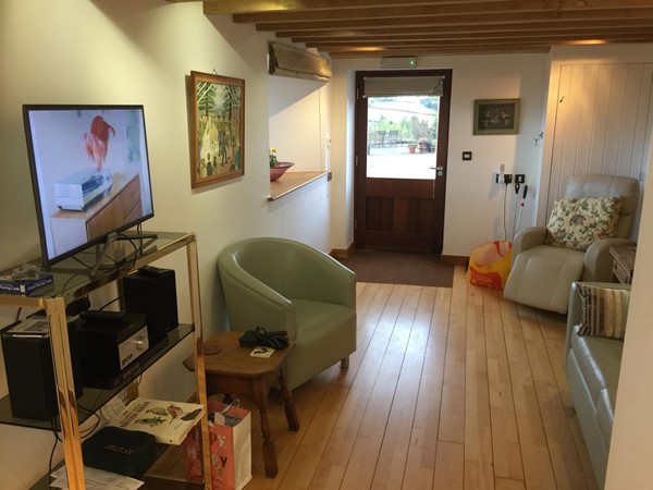 Level access and lovely views from the wide front door.