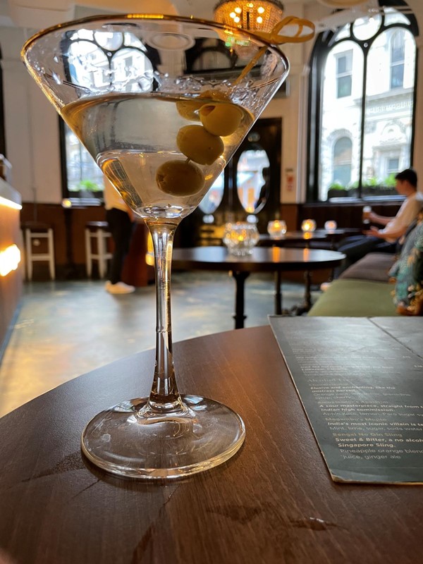 Image of a glass on a bar
