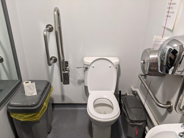 Restaurant toilet- not enough room to turn around so I didn't use it. It was rather dirty too.