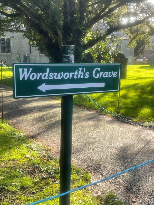Sign to Wordsworth's grave