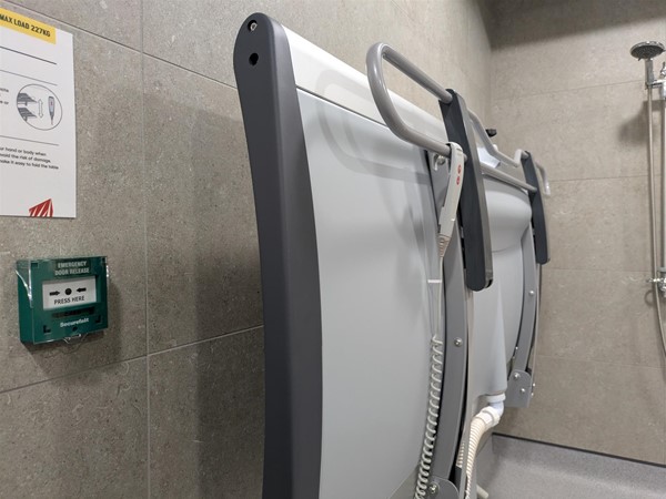 Image of Adjustable change bed in the Changing Places toilet
