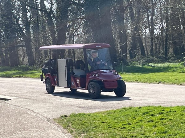 Buggy that shuttles people between the visitors centre/ticket office and the garden entrance